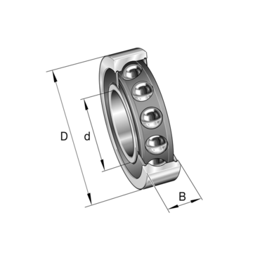 Single row angular contact ball bearing With sealing Series: 72